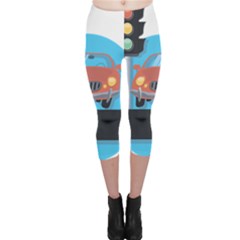 Semaphore Car Road City Traffic Capri Leggings  by Nexatart