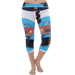 Semaphore Car Road City Traffic Capri Yoga Leggings