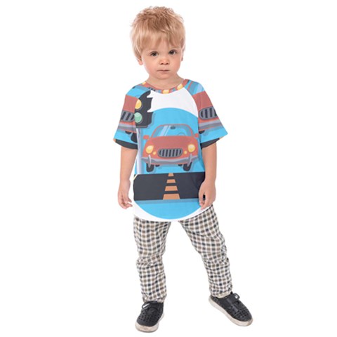 Semaphore Car Road City Traffic Kids  Raglan Tee by Nexatart