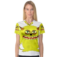 Monster Troll Halloween Shudder Women s V-neck Sport Mesh Tee