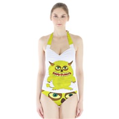 Monster Troll Halloween Shudder Halter Swimsuit