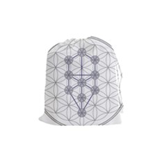 Tree Of Life Flower Of Life Stage Drawstring Pouches (medium)  by Nexatart