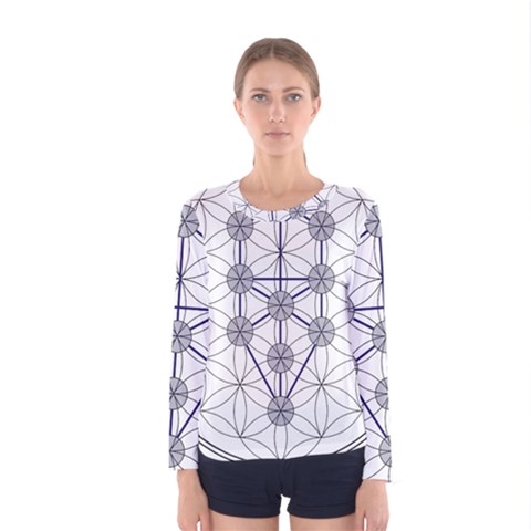 Tree Of Life Flower Of Life Stage Women s Long Sleeve Tee by Nexatart