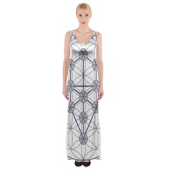 Tree Of Life Flower Of Life Stage Maxi Thigh Split Dress by Nexatart