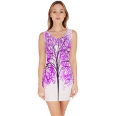 Purple Tree Sleeveless Bodycon Dress by Nexatart