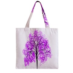 Purple Tree Zipper Grocery Tote Bag