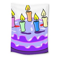 Cake Happy Birthday Medium Tapestry by Nexatart