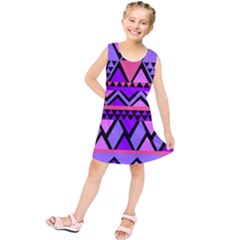 Seamless Purple Pink Pattern Kids  Tunic Dress by Nexatart