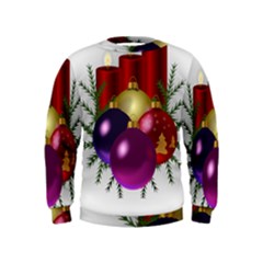 Candles Christmas Tree Decorations Kids  Sweatshirt by Nexatart