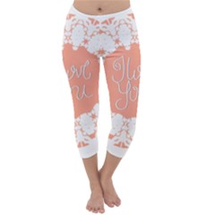 Mandala I Love You Capri Winter Leggings 