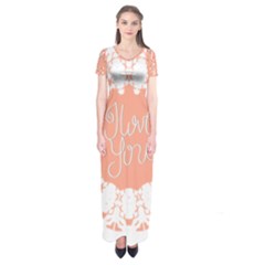 Mandala I Love You Short Sleeve Maxi Dress by Nexatart