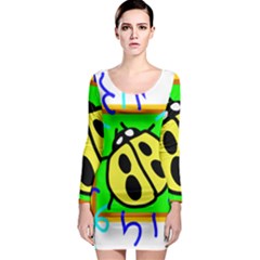 Insect Ladybug Long Sleeve Bodycon Dress by Nexatart