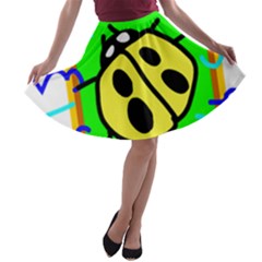 Insect Ladybug A-line Skater Skirt