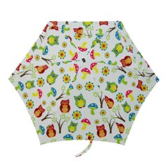 Cute Owl Wallpaper Pattern Mini Folding Umbrellas by Nexatart