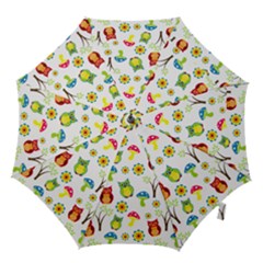 Cute Owl Wallpaper Pattern Hook Handle Umbrellas (small) by Nexatart