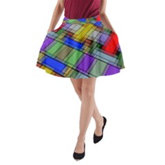 Abstract Background Pattern A-line Pocket Skirt