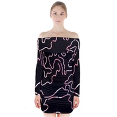 Abstract Glare Visual Art Long Sleeve Off Shoulder Dress by Nexatart