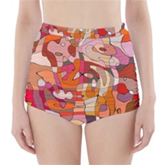 Abstract Abstraction Pattern Modern High-waisted Bikini Bottoms by Nexatart