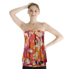 Abstract Abstraction Pattern Modern Strapless Top