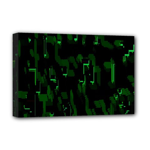 Abstract Art Background Green Deluxe Canvas 18  X 12  