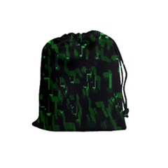 Abstract Art Background Green Drawstring Pouches (large) 