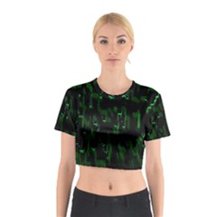 Abstract Art Background Green Cotton Crop Top by Nexatart