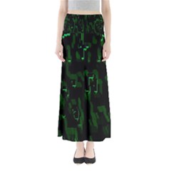 Abstract Art Background Green Maxi Skirts