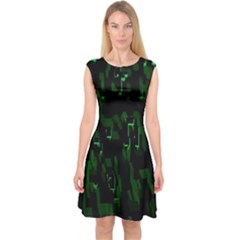 Abstract Art Background Green Capsleeve Midi Dress by Nexatart