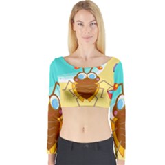 Animal Nature Cartoon Bug Insect Long Sleeve Crop Top by Nexatart