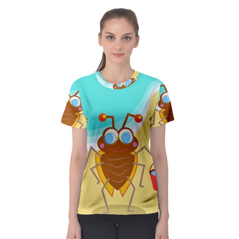 Animal Nature Cartoon Bug Insect Women s Sport Mesh Tee by Nexatart