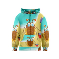 Animal Nature Cartoon Bug Insect Kids  Zipper Hoodie by Nexatart