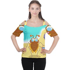 Animal Nature Cartoon Bug Insect Women s Cutout Shoulder Tee