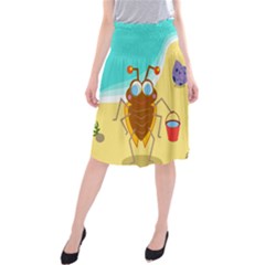 Animal Nature Cartoon Bug Insect Midi Beach Skirt by Nexatart