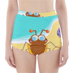 Animal Nature Cartoon Bug Insect High-waisted Bikini Bottoms by Nexatart