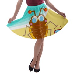 Animal Nature Cartoon Bug Insect A-line Skater Skirt by Nexatart