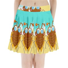 Animal Nature Cartoon Bug Insect Pleated Mini Skirt by Nexatart