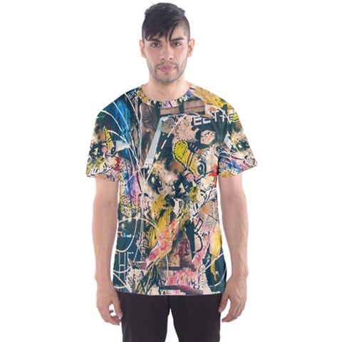 Art Graffiti Abstract Lines Men s Sport Mesh Tee by Nexatart