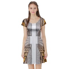 Architecture Facade Buildings Windows Short Sleeve Skater Dress by Nexatart