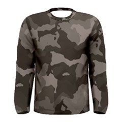 Background For Scrapbooking Or Other Camouflage Patterns Beige And Brown Men s Long Sleeve Tee by Nexatart