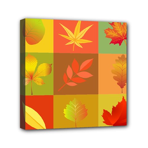 Autumn Leaves Colorful Fall Foliage Mini Canvas 6  X 6 