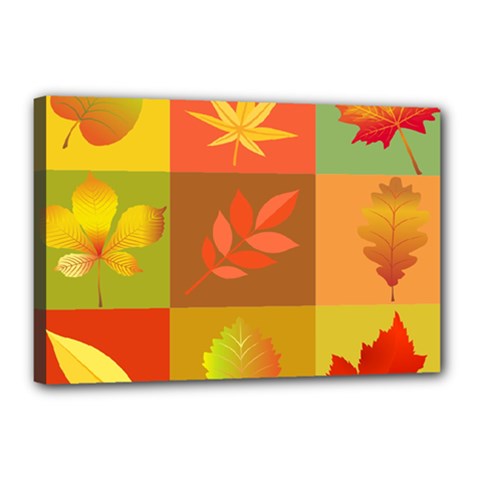 Autumn Leaves Colorful Fall Foliage Canvas 18  X 12 