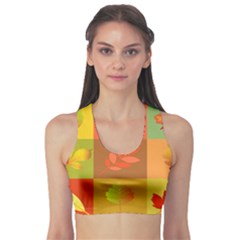 Autumn Leaves Colorful Fall Foliage Sports Bra