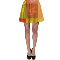 Autumn Leaves Colorful Fall Foliage Skater Skirt by Nexatart