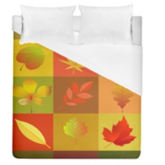 Autumn Leaves Colorful Fall Foliage Duvet Cover (queen Size) by Nexatart