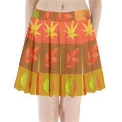 Autumn Leaves Colorful Fall Foliage Pleated Mini Skirt