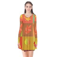 Autumn Leaves Colorful Fall Foliage Flare Dress by Nexatart