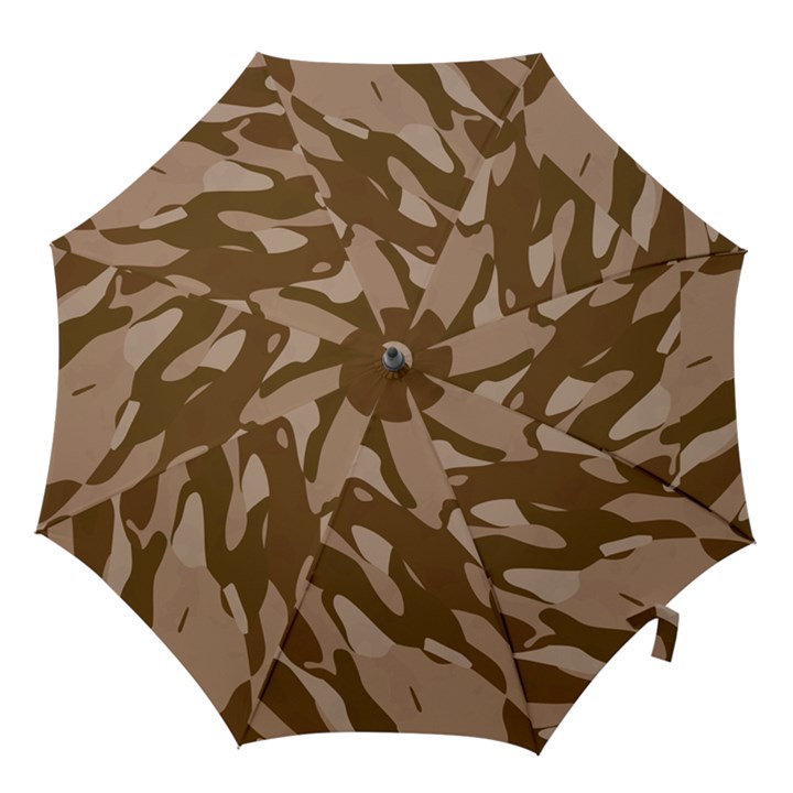 Background For Scrapbooking Or Other Beige And Brown Camouflage Patterns Hook Handle Umbrellas (Large)