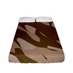 Background For Scrapbooking Or Other Beige And Brown Camouflage Patterns Fitted Sheet (full/ Double Size) by Nexatart