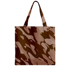 Background For Scrapbooking Or Other Beige And Brown Camouflage Patterns Zipper Grocery Tote Bag by Nexatart