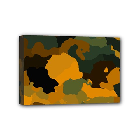 Background For Scrapbooking Or Other Camouflage Patterns Orange And Green Mini Canvas 6  X 4 